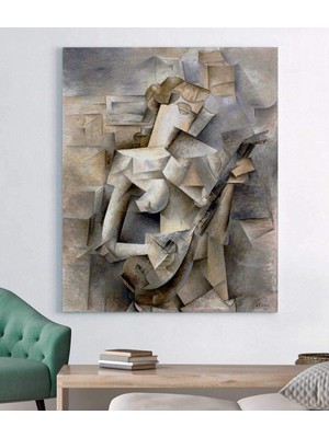 VeraStore Pablo Picasso Mandolinli Kız Kanvas Tablo