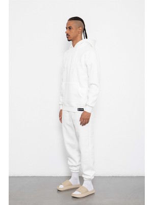 Machinist Regular Şardonlu Ekru Sweatshirt Eşofman 2'li Takım