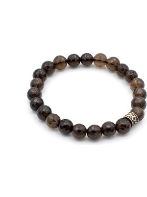 Murty99 Hakiki Faset Kesim Doğal Dumanlı Kuvars Bileklik