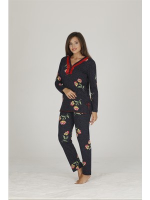 Teknur Kadın Çiçekli Modal Pijama Takımı 70122