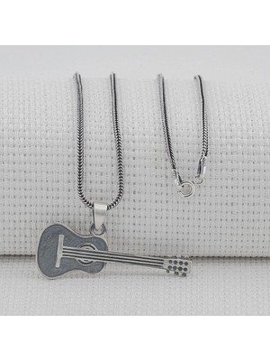Takılingo Gitar Tasarım Müzikol 925 Ayar Gümüş Erkek Kolye