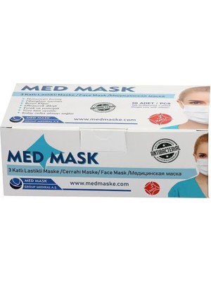 Med Maske 3 Katlı Lastikli Maske