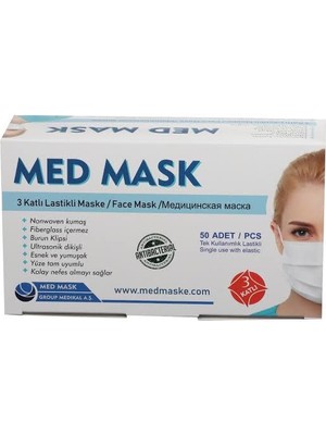 Med Maske 3 Katlı Lastikli Maske