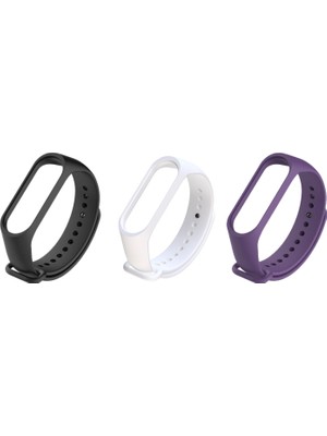 Kyver Xiaomi Mi Band 4 ve 3 Uyumlu Silikon Kordon 3'lü Set 4
