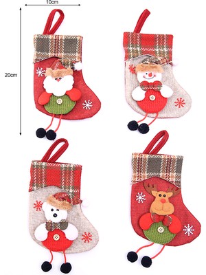 Beauty Life Noel Çorabı, 4 Paket Klasik Noel Çorabı Noel Baba, (Yurt Dışından)
