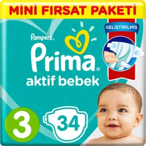 Bebek Bezi 3 Beden Aktif Bebek 34&#39;lu 8006540044957