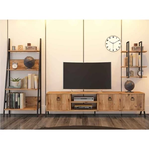Avm Park Avmpark Yanke Tv 180 Atlantik Çam Metal Raflı + Kitaplık
