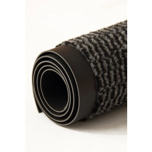 Paspas Yap Gri Çizgili Siyah Nem Alıcı Paspas Kaydırmaz Taban Kenarlı Rampalı Leylak Toz ve Nem Alıcı