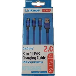 Mikro/lightning/type-C 3in1 /2A 1.2 mt Kablo Lkcb-07