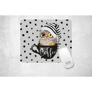 Mağaza Depom Kahve Sever Gececi Baykuş - Kare Baskılı Mouse Pad