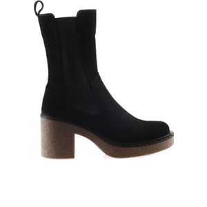 Bueno Shoes Siyah Süet Kadın Topuklu Bot