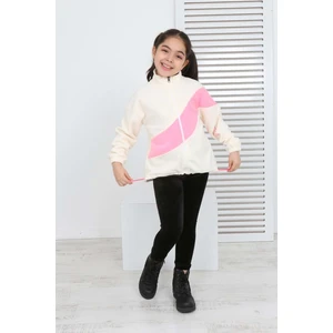 Toontoy Kids Toontoy Kız Çocuk Blok Renkli Polar Hırka