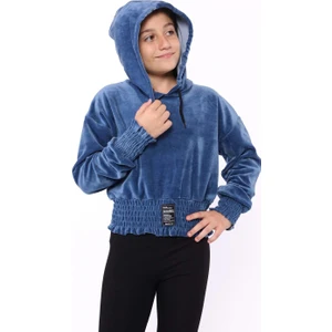 Toontoy Kids Toontoy Kız Çocuk Kapüşonlu Kadife Sweatshirt