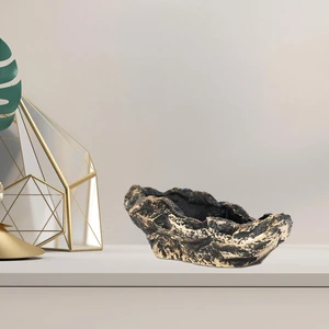 Echo Pot Büyük Çapar Siyah Altın Saksı