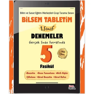Hayat Okul Yayınları Bilsem Tabletim 1. Sınıf Denemeler 5 Fasikül