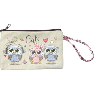 Cute Baskılı Ham Bez Cüzdan 18X12 Cm.