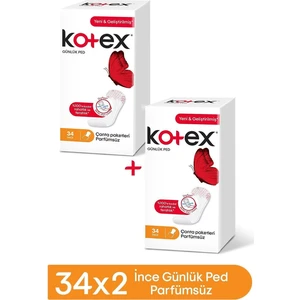 Ince Günlük Ped Parfümsüz 34'lü x 2 Set