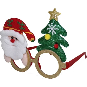 Peluş Noel Ağaçlı Noel Baba Şekilli Yılbaşı Gözlüğü Noel Gözlük