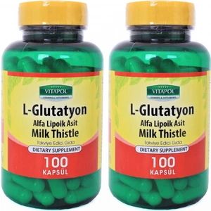 L-Glutatyon 500 Mg Alfa Lipoik Asit Milk Thistle 100 Kapsül 2 Adet