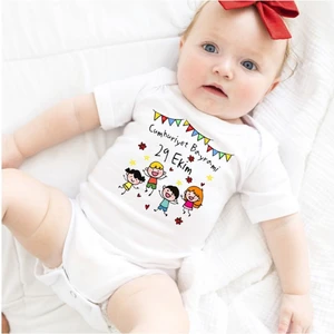 29 Ekim Çocuklu Çıtçıtlı Bebek Body Zıbın