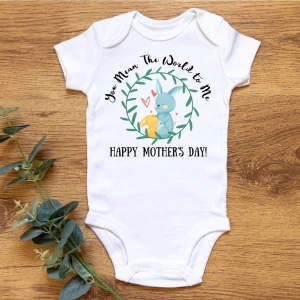 Tavşan Anne Bebek Organik Baskılı Çıtçıtlı Body