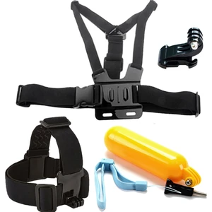 ST005 Gopro Hero 10 Eken H9R Sjcam SJ4000 Aksiyon Kameralarla Kafa Bandı Göğüs Kemeri 5 Parça Sualtı Şamandıra Monpod Seti