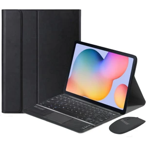 Samsung Galaxy Tab S6 Lite SM-P610 Bluetooth Touchpad Klavye + Bluetooth Mouse + Standlı Kılıf - Bkk7