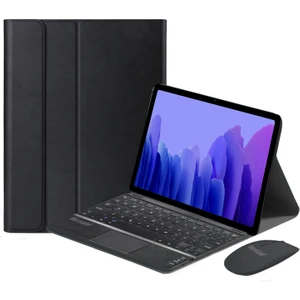 Samsung Galaxy Tab A7 T500 T505 Bluetooth Touchpad Klavye + Bluetooth Mouse + Standlı Kılıf - Bkk7