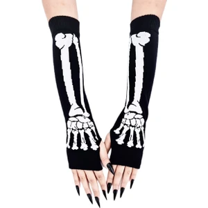 Metal Giyim Iskelet Desenli Kol Çorabı