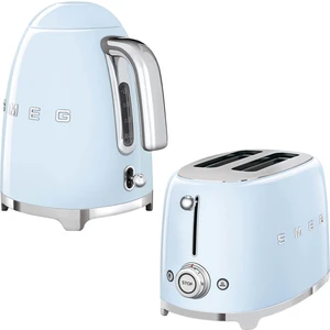 Smeg Pastel Mavi Kettle ve 1x2 Ekmek Kızartma Makinesi Seti