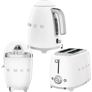 Smeg Beyaz Kettle-1x2 Ekmek Kızartma Makinesi ve Narenciye Sıkacağı Seti
