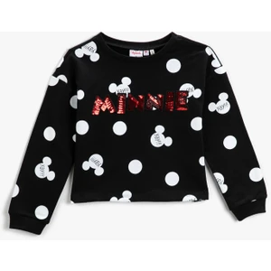 Minnie Mouse Lisanslı Pullu Sweatshirt