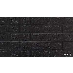 Renkli Duvarlar Kendinden Yapışkanlı Siyah Tuğla Desen Duvar Kağıdı Panel 70X38CM