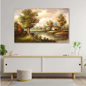 Idoraağaç Manzarası 5 Yağlı Boya Görünümlü Kanvas Tablo