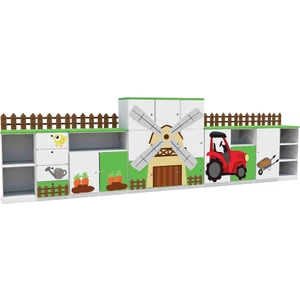 Woody Life Çiftlik Temalı Çocuk Odası Anaokulu Kreş Dolap Seti