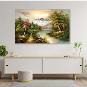 Idora Ağaç Manzarası 2 Yağlı Boya Görünümlü Kanvas Tablo