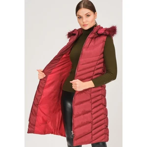 Z6725 Dewberry Kadın Yelek-Bordo