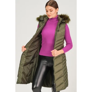 Z6725 Dewberry Kadın Yelek-Haki