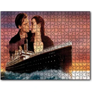Caka Tablo Cakapuzzle Titanik Rose ve Jack Film Görseli 120 Parça Puzzle Yapboz Mdf (Ahşap)