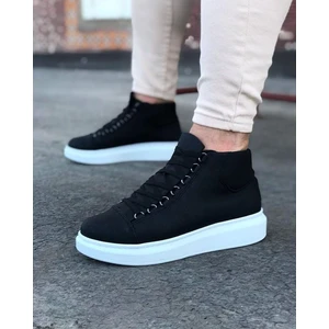 032 Siyah Bağcıklı Sneakers Yarım Bilek Bot