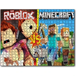 Caka Tablo Cakapuzzle Roblox ve Minecraft Çizgi Film Görseli 500 Parça Puzzle Yapboz Mdf (Ahşap)