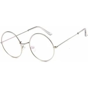 John Lennon Şeffaf Cam Unisex Gözlük (Gümüş)