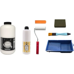 2 Litre Pak Beyaz Boya + Yarımat Vernik Set 500 ml