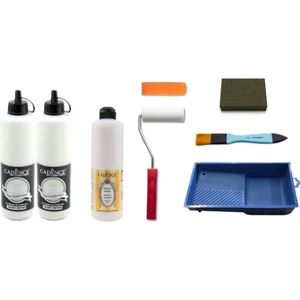 1 Litre Beyaz Boya 500 ml Yarımat Vernik Set