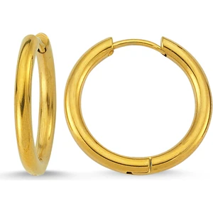 Yoro Gümüş Çelik Gold 23 mm Halka Küpe