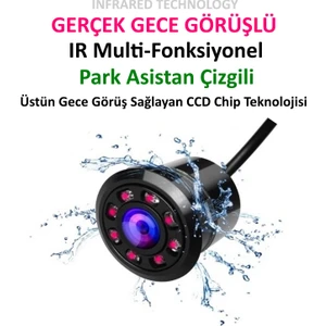 Audiomax Geri Görüş Vites Kamerası Ir Ledli Gece Görüşlü Park Çizgili