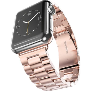 Apple Watch Uyumlu 38-40MM Krd5 Klasik Metal Rose Gold Kordon