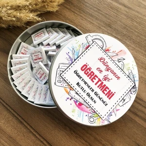 Öğretmenler Günü Çikolatası Dünyanın En İyi Öğretmeni Metal Kutuda Çikolata 40'lı