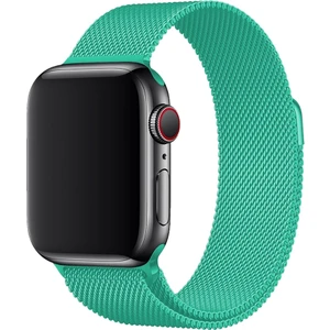 Apple Watch Uyumlu 42-44MM Krd1 Metal Hasır Kordon Turkuaz