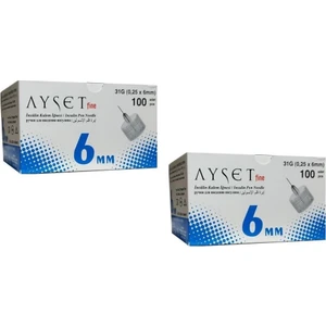 Fine 31G (0,25 x 6mm) Insülin Kalem Iğnesi 200 Adet